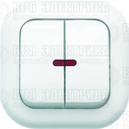 Выключатель 2-кл. СП Валентина 10А IP20 С56-175 с индикацией бел. Кунцево 7649