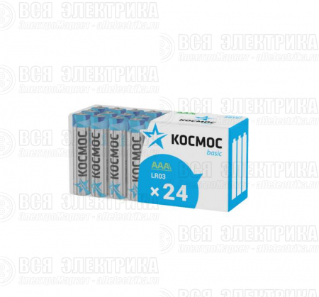 Элемент питания алкалиновый AAA/LR03 пластик. бокс (уп.24шт) КОСМОС KOCLR03_24BOX
