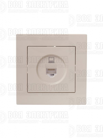 Розетка компьютерная 1-м СП Vesna механизм крем. LEZARD 742-0388-139