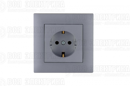 Розетка 1-м Karea RIZZ STAR с заземл. сер. Makel 88065028