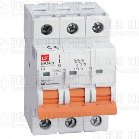 Выключатель автоматический модульный 3п D 25А 10кА BKN-b LS Electric 061302358B