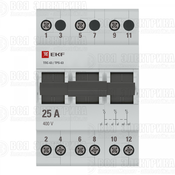 Переключатель трехпозиционный ТПС-63 3P 25А PROxima EKF TPS325