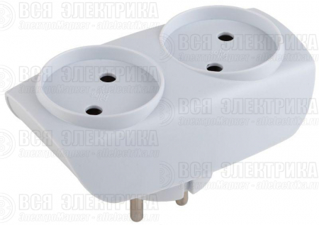 Разветвитель 2-м без заземл. 16А IP20 SP-2-W бел. Эра C0045520