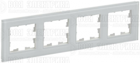 Рамка 4-м BRITE РУ-4-2-БрБ стекло бел. IEK BR-M42-G-K01