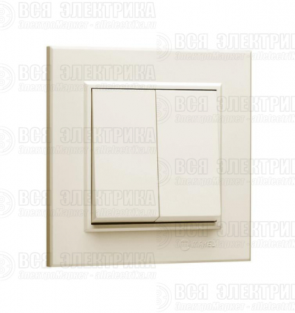 Выключатель 2-кл. СП Karea 10А IP20 крем. Makel 56010003
