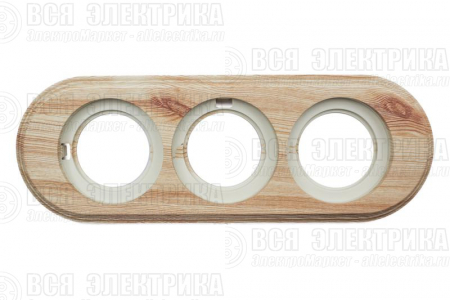 Рамка 3-м ретро пластик. карельская сосна Bironi BF1-630-13/PL