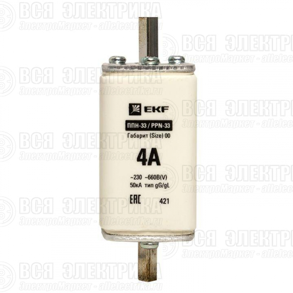 Вставка плавкая ППН-33 160/4А габарит 00 PROxima EKF fus-33/160/4