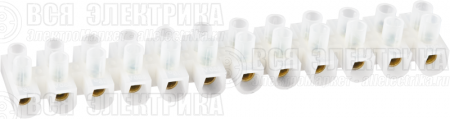 Колодка клеммная 6х16кв.мм 12 пар NTB-UPE-S12-30/WH полиэтилен бел. NAVIGATOR 71006