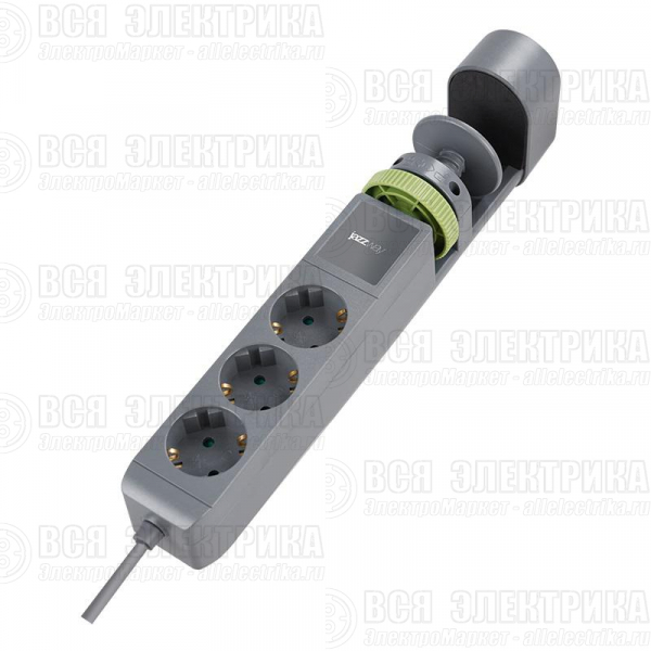 Удлинитель 3х1.5м на струбцине с заземл. с выкл. 3 USB выхода (2А+1С) IP20 ПВС 3х1 ETD-03U-150-gy (3х1.5) сер. JAZZway 5059559