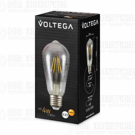 Лампа светодиодная Loft Led ST64 4Вт 3000К E27 Voltega 8512