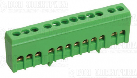 Шина PE "земля" в корп. изол. на DIN-рейку ШНИ-6х9-12-К-З IEK YNN10-69-12KD-K06