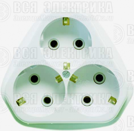 Розетка 3-м СП РС10/16-835 16А IP20 с заземл. бел. Кунцево 5929