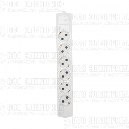 Колодка 6-м с заземл. PREMIUM бел. Rexant 13-4403