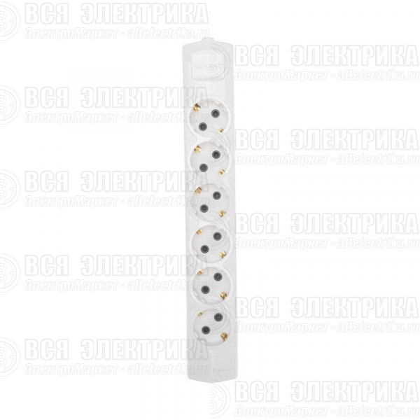 Колодка 6-м с заземл. PREMIUM бел. Rexant 13-4403