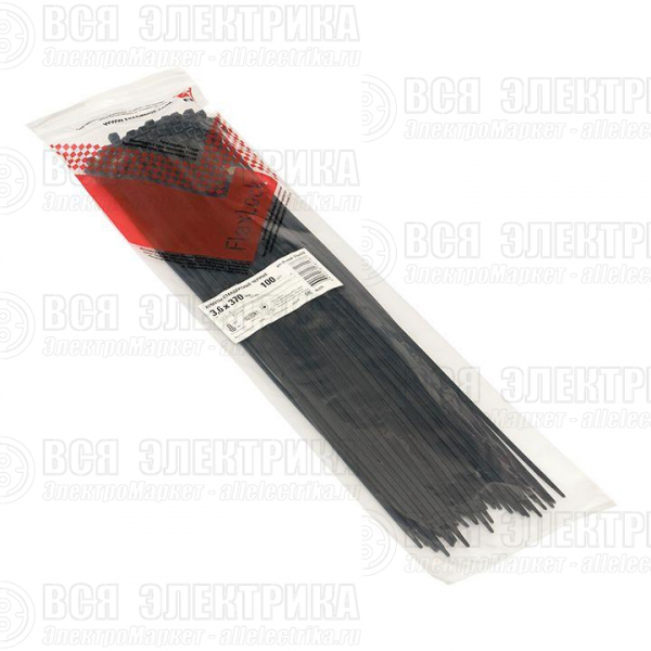 Хомут P6.6 3.6х370 FlexLock стандартный черн. (уп.100шт) PROxima EKF plc-fl-ctsb-3.6x370