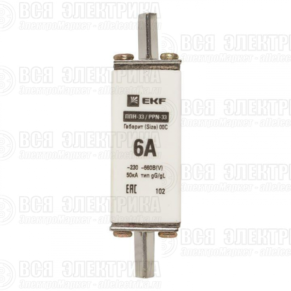 Вставка плавкая ППН-33 6А габарит 00C PROxima EKF fus-33/100/6