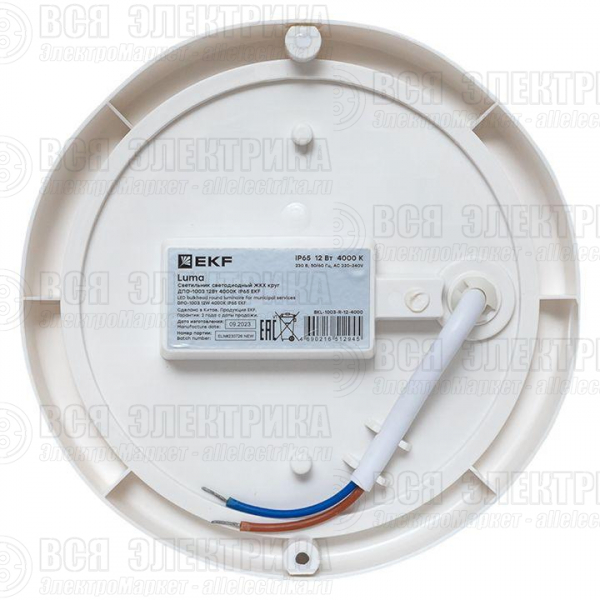 Светильник светодиодный ЖКХ ДПО-1003 12Вт 4000К IP65 круг LUMA EKF BKL-1003-R-12-4000