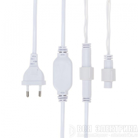Гирлянда "Айсикл" (бахрома) 4.8х0.6м 176LED бел. 11Вт 230В IP65 провод бел. Neon-Night 255-137