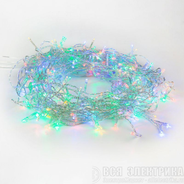 Гирлянда "Твинкл Лайт" 10м 80LED мультиколор провод прозр. Neon-Night 303-189