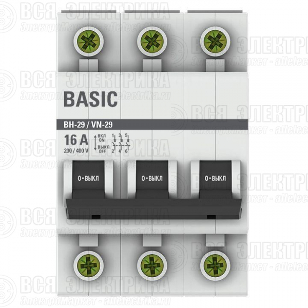 Выключатель нагрузки 3п 16А ВН-29 Basic EKF SL29-3-16-bas
