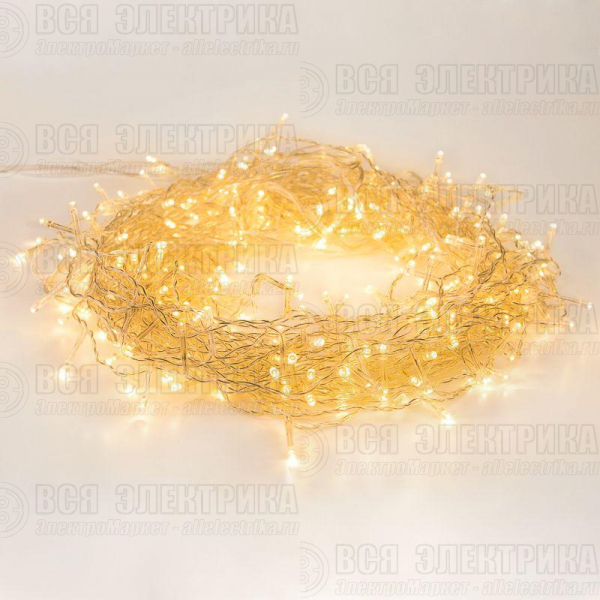 Гирлянда светодиодная "Светодиодный Дождь" 3х2м 240LED тепл. бел. 12Вт 230В IP20 свечение с динамикой провод прозр. Neon-Night 235-092