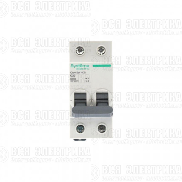 Выключатель автоматический 2п City9 Set (АВ) С 20А 6кА 230В SE C9F36220