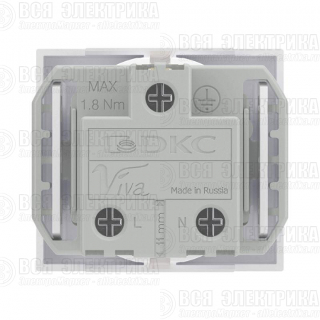 Розетка 1-м 2мод. Viva 16А IP20 2P+E с заземл. защ. шторки бел. DKC 45005