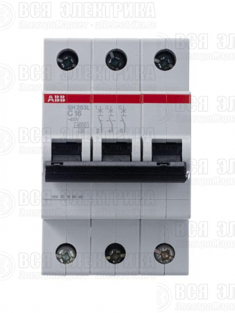 Выключатель автоматический модульный 3п C 16А 4.5кА SH203L C16 ABB 2CDS243001R0164