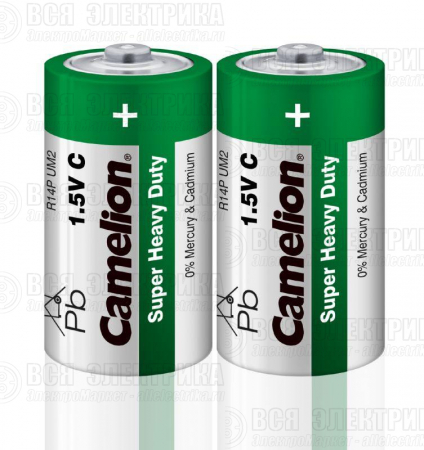 Элемент питания солевой C/R14 R14P-SP2G 1.5В SR-2 (уп.2шт) Camelion 1661
