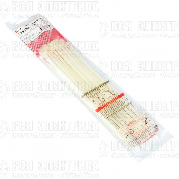 Хомут P6.6 3.6х250 FlexLock стандартный бел. (уп.100шт) PROxima EKF plc-fl-ctsw-3.6x250