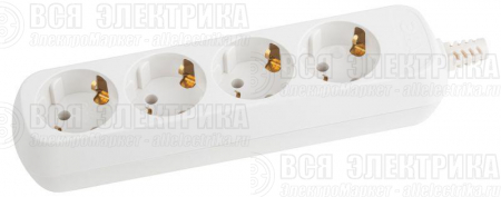 Колодка удлинителя 4-м с заземл. KX-4e Эра Б0028340