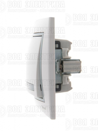 Выключатель 1-кл. СП Mira 10А IP20 с сер. вставкой бел. LEZARD 701-0215-100