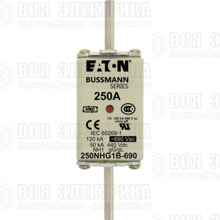 Предохранитель NH 160A 690В gG 1 двойн. индикация EATON 160NHG1B-690