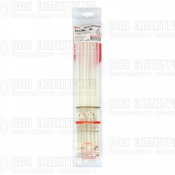 Хомут P6.6 3.6х370 FlexLock стандартный бел. (уп.100шт) PROxima EKF plc-fl-ctsw-3.6x370