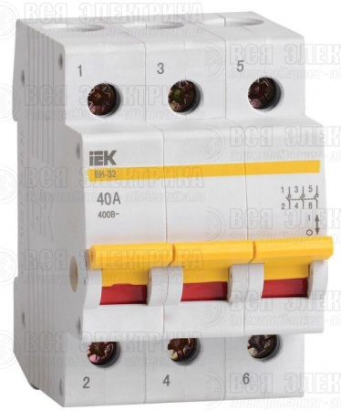 Выключатель нагрузки (мини-рубильник) 3п 40А ВН-32 KARAT IEK MNV10-3-040