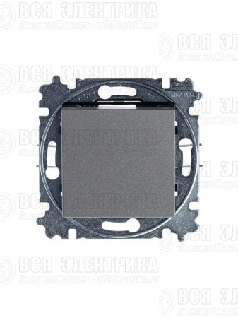Переключатель 1-кл. СП Levit IP20 сталь/дым. черн. ABB 2CHH590645A6069