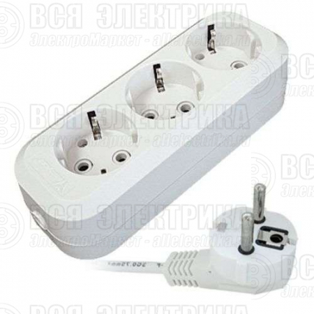 Удлинитель 3х7м с заземл. 10А IP20 Е-303 ПВС 3х1 АБС-пластик UNIVersal 9631979