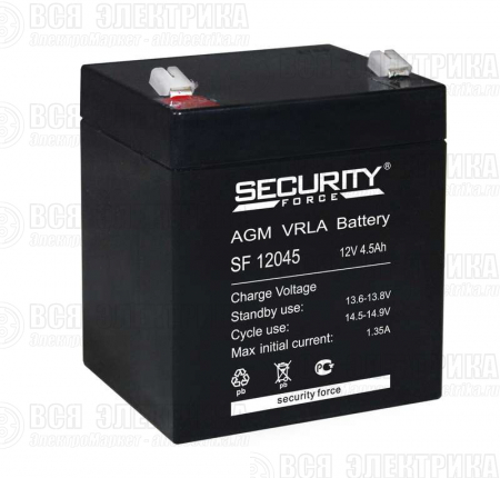 Аккумулятор ОПС 12В 4.5А.ч SF 12045 Security Force 4614030010004