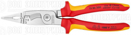 Клещи электромонтажные VDE 6-в-1 L-200мм Knipex KN-1386200