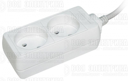Удлинитель 2х1.5м без заземл. 10А IP20 У2 2P 250В 2х0.75 IEK WYP10-06-02-01-N
