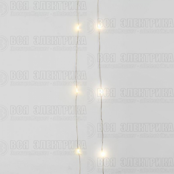 Гирлянда светодиодная "Роса" с крупными каплями 2м 20LED тепл. бел. 0.1Вт IP20 элементы питания 2хCR2032 (в компл.) Neon-Night 302-006
