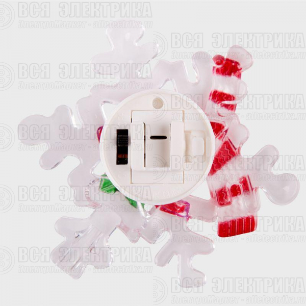 Фигура светодиодная "Снеговик на снежинке" 80х90х15мм 1LED RGB 0.1Вт 4.5В IP20 на присоске элементы питания 2хCR2032 (в компл.) Neon-Night 501-021
