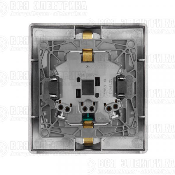 Розетка 2-м СП Etika 16А IP31 250В 2х2P+E с заземл. защ. шторки немецк. стандарт безвинт. клеммы антрацит Leg 672633