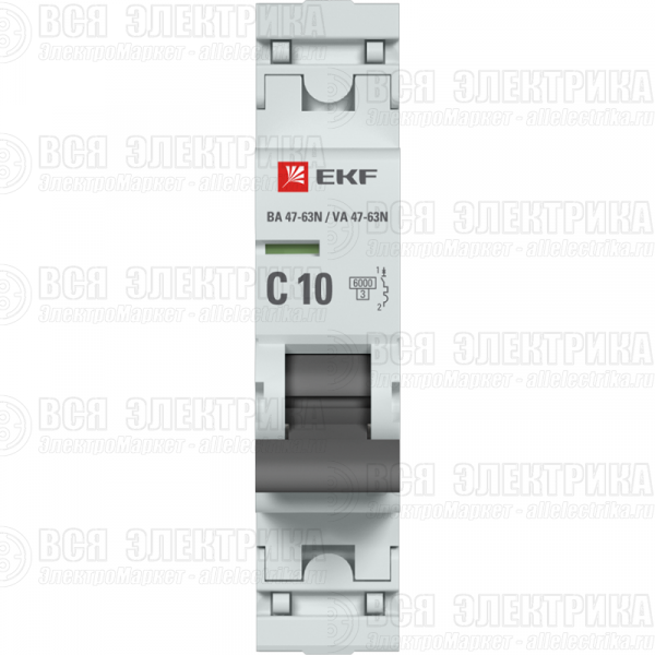 Выключатель автоматический модульный 1п C 10А 6кА ВА 47-63N PROxima EKF M636110C