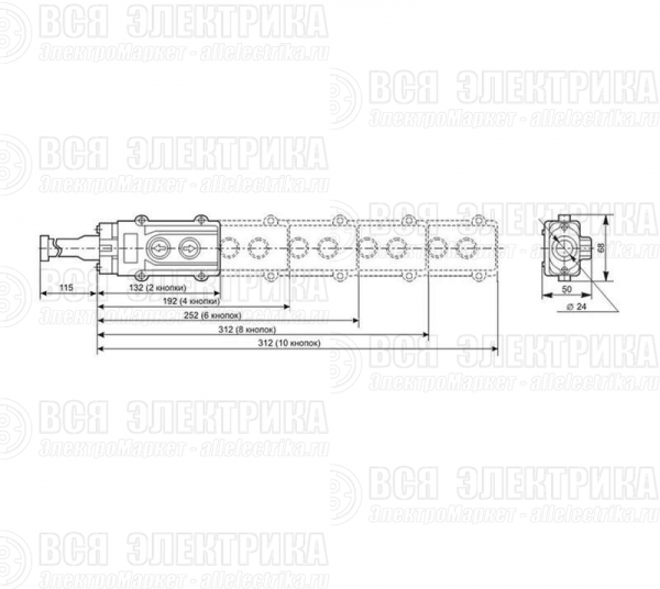 Пост кнопочный ПКТ-60 с ключом Электротехник ET561371