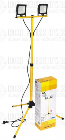 Прожектор светодиодный СДО 06-2х30Ш 6500К IP65 штатив черн. IEK LPDO606-2X030-65-K02
