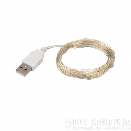 Гирлянда светодиодная "Роса" 10м 100LED бел. 1Вт IP20 USB Neon-Night 315-975