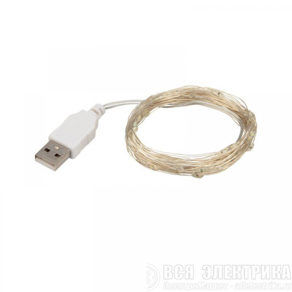 Гирлянда светодиодная "Роса" 10м 100LED бел. 1Вт IP20 USB Neon-Night 315-975