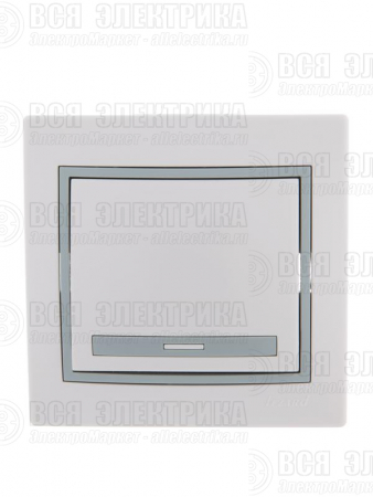 Выключатель 1-кл. СП Mira 10А IP20 с сер. вставкой бел. LEZARD 701-0215-100