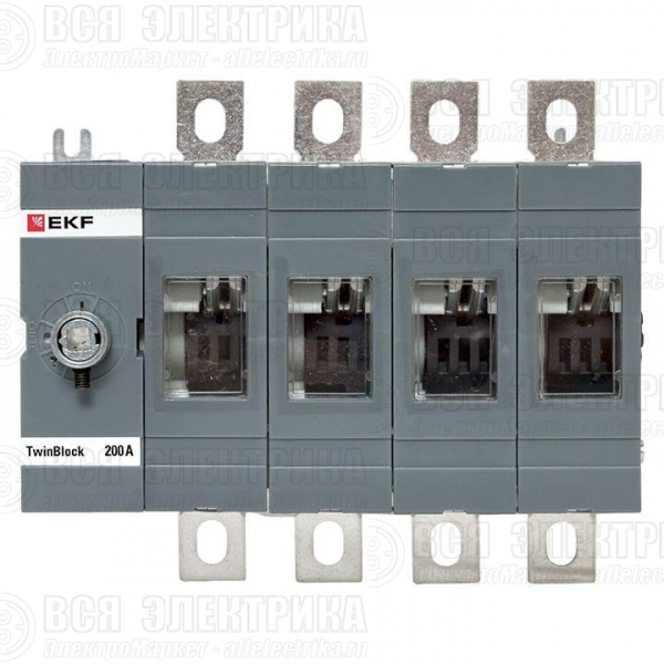 Рубильник 4п 200А без рукоятки управления TwinBlock EKF tb-s-200-4p